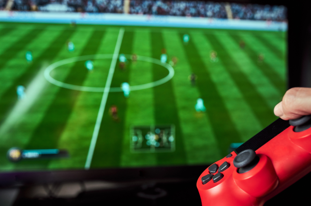 Ecran des jeux vidéos avec manette Gaming